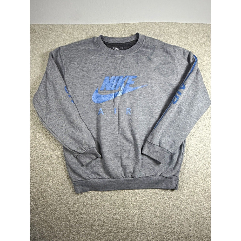 Starting Point Mens XXL Gray Nike Air Style Graphic Fleece Sweatshirt Blue
